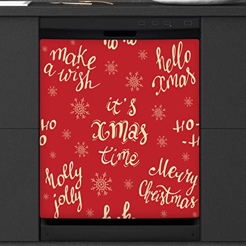 Weihnachtsbrief, Geschirrspüler, magnetische Abdeckung, Urlaubsfront, Geschirrspüler-Abdeckung für Kühlschrank, Küche, Dekoration, Tür, magnetischer Aufkleber, 58,4 x 66 cm von TropicalLife