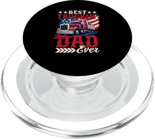 Best Truckin' Dad Ever Father's Day US Flag Trucker Driver PopSockets PopGrip für MagSafe von Trucker Father's Day Costume