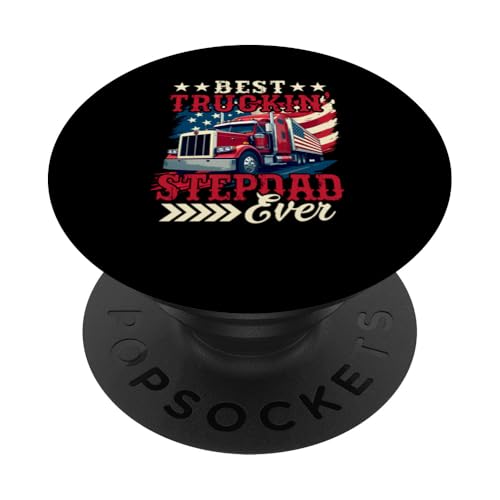 Best Truckin' Stepdad Ever Father's Day US Flag Trucker PopSockets Klebender PopGrip Best Truckin' Stepdad Ever Father's Day US Flag Trucker PopSockets Klebender PopGrip von Trucker Father's Day Costume