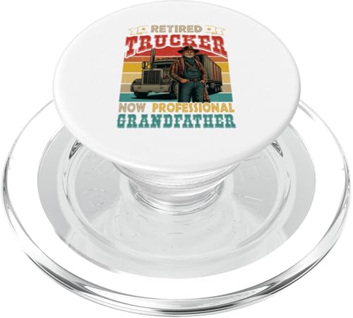 Trucker im Ruhestand, jetzt professioneller Großvater, Vatertag PopSockets PopGrip für MagSafe Trucker im Ruhestand, jetzt professioneller Großvater, Vatertag PopSockets PopGrip für MagSafe von Trucker Father's Day Costume