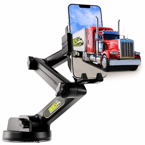 Handyhalterung für LKW, Handyhalterung für LKW, robuster Super-Saugnapf, Handy-Gerätehalterung für Armaturenbrettfenster, 42,9 cm langer Arm und stabil, kompatibel mit iPhone und Samsung, Big Rig Handyhalterung für LKW, Handyhalterung für LKW, robuster Super-Saugnapf, Handy-Gerätehalterung für Armaturenbrettfenster, 42,9 cm langer Arm und stabil, kompatibel mit iPhone und Samsung, Big Rig von Truckules