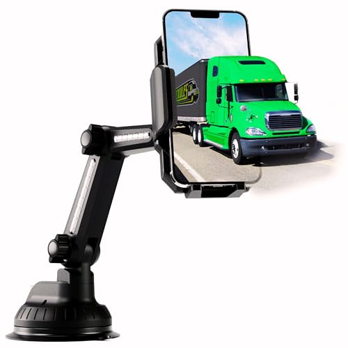 Handyhalterung für LKW, Handyhalterung für LKW, robuster Super-Saugnapf, Handyhalterung, Armaturenbrett-Fenster – kompakter 26,2 cm Arm und stabil, kompatibel mit iPhone & Samsung, Semi Trucker Handyhalterung für LKW, Handyhalterung für LKW, robuster Super-Saugnapf, Handyhalterung, Armaturenbrett-Fenster – kompakter 26,2 cm Arm und stabil, kompatibel mit iPhone & Samsung, Semi Trucker von Truckules