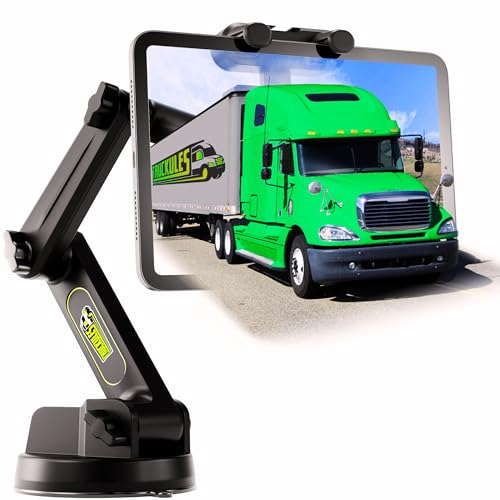 Tablet-Halterung für LKW, Tablet-Halterung – iPad-Halterung für LKW, robuster Super-Saugnapf, 42,4 cm langer Arm und stabil, Geräte- und iPad-Halterung für Armaturenbrett, Windschutzscheibe und Tablet-Halterung für LKW, Tablet-Halterung – iPad-Halterung für LKW, robuster Super-Saugnapf, 42,4 cm langer Arm und stabil, Geräte- und iPad-Halterung für Armaturenbrett, Windschutzscheibe und von Truckules