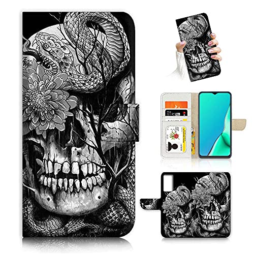 Für Samsung S20, für Samsung Galaxy S20 4G 5G, Design Flip Wallet Phone Case Cover, A24327 Gothic Snake Skull 24327 von True Love Jewellery Pty Ltd