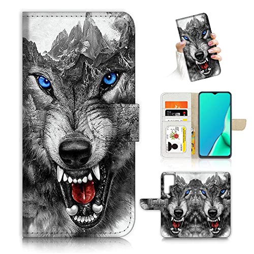 Für Samsung S22 Ultra, für Samsung Galaxy S22 Ultra, Design Flip Wallet Phone Case Cover A24347 Horror Wolf von True Love Jewellery Pty Ltd