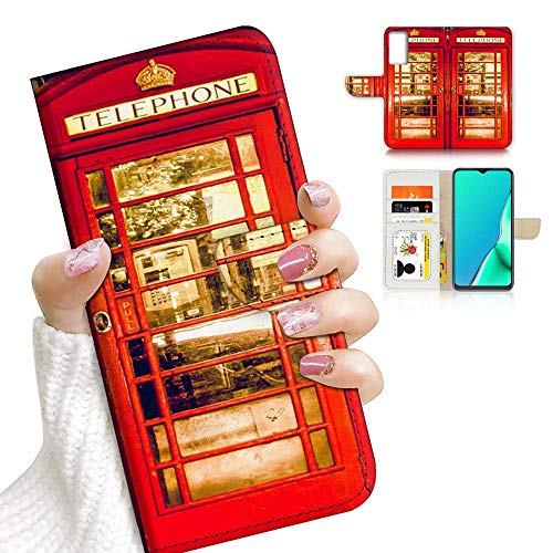 Klappetui für Samsung A12, Samsung Galaxy A52, A23236, britische rote Telefonzelle 23236 von True Love Jewellery Pty Ltd