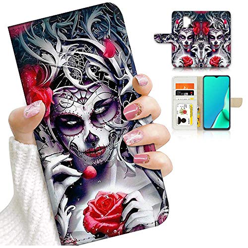 Schutzhülle für Samsung S9+, Samsung Galaxy S9 Plus, Smartphone Hüllen, Design Flip Wallet Phone Case Cover, A24252 Day of Dead Sugar Skull 24252 von True Love Jewellery Pty Ltd