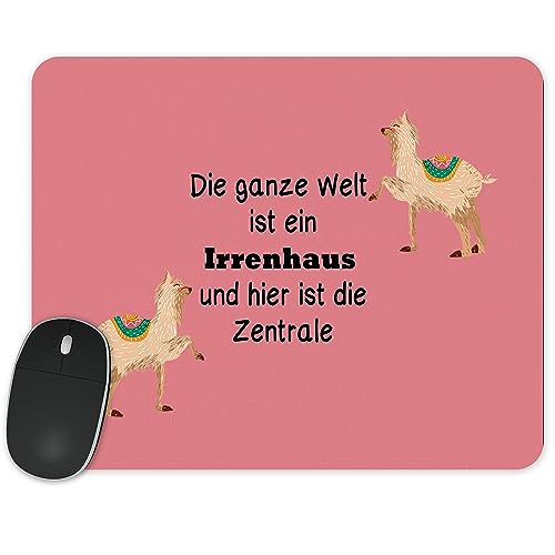 True Statements Mousepad Die ganze Welt ist ein Irrenhaus und hier ist die Zentrale - lustiges Mauspad mit Spruch 230x190mm weich von True Statements