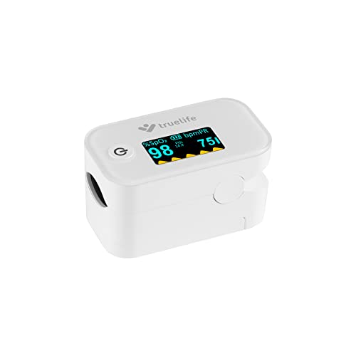 TrueLife Oximeter X3 Pulsoximeter Fingeroximeter, Messung der Sauerstoffsättigung des Hämoglobins, der Herzfrequenz und des Perfusionsindexes, 6 Anzeigemodi, Finger Messgerät mit Pulsmesser von TrueLife