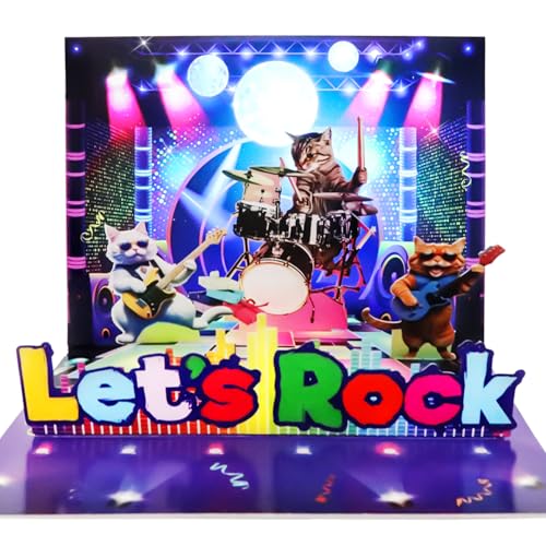 TruePetal Geburtstagskarten, Let's Rock! Geburtstagslied im Rockstil mit Musik und Lichtern, super coole Karte, Geburtstagsgeschenke für Frauen, Männer, Katzenliebhaber, Mama oder Papa TruePetal Geburtstagskarten, Let's Rock! Geburtstagslied im Rockstil mit Musik und Lichtern, super coole Karte, Geburtstagsgeschenke für Frauen, Männer, Katzenliebhaber, Mama oder Papa von TruePetal
