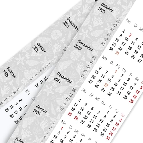 Truento Kalendarium "MARITIM" für 2 Jahre (2024 & 2025) - passend für 3-Monats-Tischkalender mit Drehmechanik von Truento