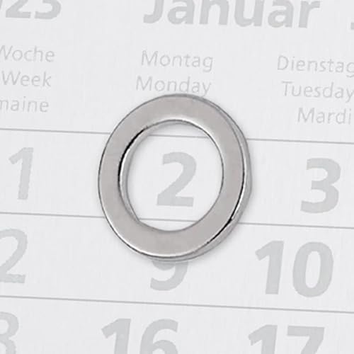 Truento Tagesschieber magnetisch (Magnetring/Ringmagnet/Datumsweiser) für Tischkalender Edelstahl gebürstet von Truento