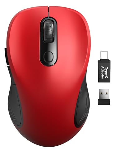 Trueque Kabellose Maus für Laptop, 2,4 GHz, ergonomische Computermaus mit Vor- und Zurück-Tasten, 3-stufige DPI, 6 Tasten, optische USB-Maus für Windows, Chromebook, MacBook, PC von Trueque