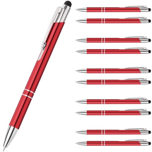Truevaste 10er Set Druckkugelschreiber, Hochwertige 0.7mm Ergonomisch Kugelschreiber mit Metallgehäuse, Klick-Kugelschreiber, Ball point Pen für Flüssiges Schreiben, Schwarze Tinte, Rotes Gehäuse Truevaste 10er Set Druckkugelschreiber, Hochwertige 0.7mm Ergonomisch Kugelschreiber mit Metallgehäuse, Klick-Kugelschreiber, Ball point Pen für Flüssiges Schreiben, Schwarze Tinte, Rotes Gehäuse von Truevaste