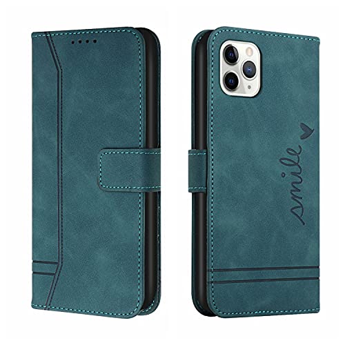 Trugox Handyhülle für Apple iPhone 11 Pro Max Hülle Klappbar Klapphülle mit Kartenfach Handytasche Handy Schutzhülle Tasche Leder Wallet Flip Case Slim Book Cover - Blaugrün von Trugox