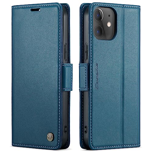 Trugox Handyhülle für Apple iPhone 12 / iPhone 12 Pro Hülle Klappbar Klapphülle mit Kartenfach RFID Schutz Handytasche Schutzhülle Handy Tasche Leder Wallet Flip Case Cover - Blau von Trugox