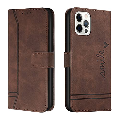 Trugox Handyhülle für Apple iPhone 13 Pro Max Hülle Klappbar Klapphülle mit Kartenfach Handytasche Handy Schutzhülle Tasche Leder Wallet Flip Case Slim Book Cover - Braun von Trugox