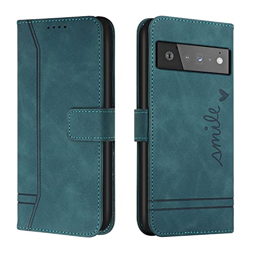 Trugox Handyhülle für Google Pixel 6 5G Hülle Klappbar Klapphülle mit Kartenfach Handytasche Handy Schutzhülle Tasche Leder Wallet Flip Case Slim Book Cover - Blau Grün Trugox Handyhülle für Google Pixel 6 5G Hülle Klappbar Klapphülle mit Kartenfach Handytasche Handy Schutzhülle Tasche Leder Wallet Flip Case Slim Book Cover - Blau Grün von Trugox