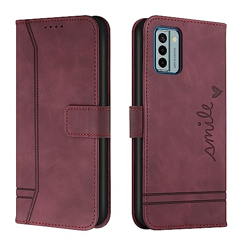 Trugox Handyhülle für Nokia G22 Hülle Klappbar Klapphülle mit Kartenfach Handytasche Handy Schutzhülle Tasche Leder Wallet Flip Case Slim Book Cover - Bordeauxrot von Trugox