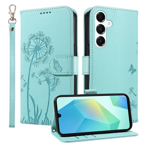 Trugox Handyhülle für Samsung Galaxy A16 4G 5G Klapphüll Löwenzahn Hülle Klappbare mit Kartenfach Handytasche Schutzhülle Handy Tasche Leder Wallet Flip Case Cover - Grün Trugox Handyhülle für Samsung Galaxy A16 4G 5G Klapphüll Löwenzahn Hülle Klappbare mit Kartenfach Handytasche Schutzhülle Handy Tasche Leder Wallet Flip Case Cover - Grün von Trugox
