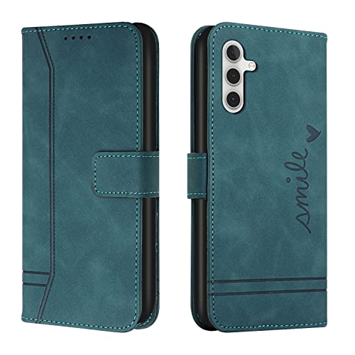 Trugox Handyhülle für Samsung Galaxy A35 5G Hülle Klappbar Klapphülle mit Kartenfach Handytasche Handy Schutzhülle Tasche Leder Wallet Flip Case Slim Book Cover - Blaugrün von Trugox