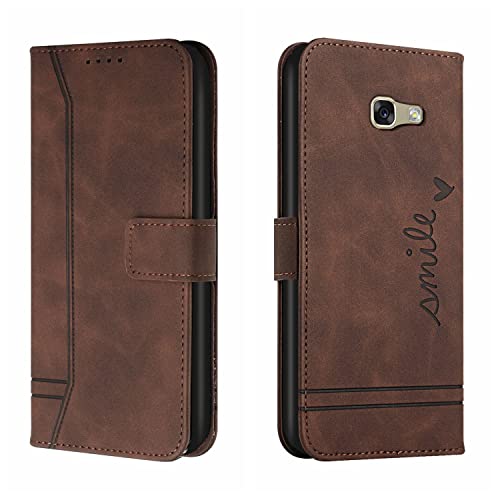 Trugox Handyhülle für Samsung Galaxy A5 2017 / A520 Hülle Klappbar Klapphülle mit Kartenfach Handytasche Handy Schutzhülle Tasche Leder Wallet Flip Case Slim Book Cover - Brown von Trugox