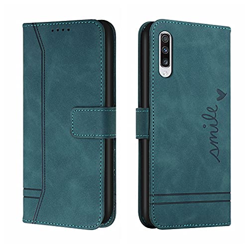Trugox Handyhülle für Samsung Galaxy A50 / A50S / A30S Hülle Klappbar Klapphülle mit Kartenfach Handytasche Handy Schutzhülle Tasche Leder Wallet Flip Case Slim Book Cover - Blaugrün von Trugox