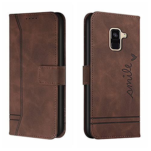 Trugox Handyhülle für Samsung Galaxy A6 2018 / A600 Hülle Klappbar Klapphülle mit Kartenfach Handytasche Handy Schutzhülle Tasche Leder Wallet Flip Case Slim Book Cover - Braun von Trugox