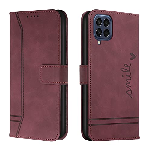 Trugox Handyhülle für Samsung Galaxy M33 5G Hülle Klappbar Klapphülle Totemblume mit Kartenfach Handytasche Handy Schutzhülle Tasche Leder Wallet Flip Case Book Cover - Bordeauxrot Trugox Handyhülle für Samsung Galaxy M33 5G Hülle Klappbar Klapphülle Totemblume mit Kartenfach Handytasche Handy Schutzhülle Tasche Leder Wallet Flip Case Book Cover - Bordeauxrot von Trugox