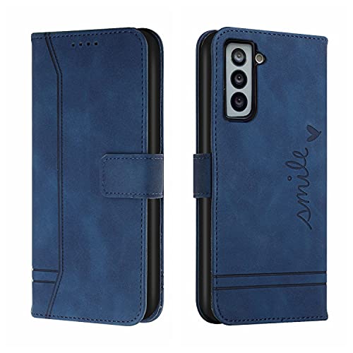 Trugox Handyhülle für Samsung Galaxy S21 / S21 5G Hülle Klappbar Klapphülle mit Kartenfach Handytasche Handy Schutzhülle Tasche Leder Wallet Flip Case Slim Book Cover - Blue von Trugox
