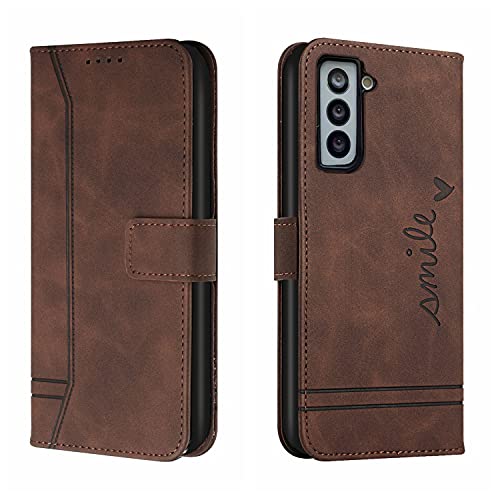 Trugox Handyhülle für Samsung Galaxy S22 Plus (S22+) Hülle Klappbar Klapphülle mit Kartenfach Handytasche Handy Schutzhülle Tasche Leder Wallet Flip Case Slim Book Cover - Braun von Trugox