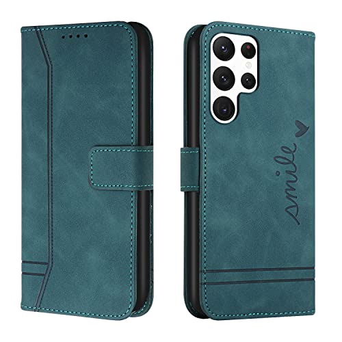 Trugox Handyhülle für Samsung Galaxy S22 Ultra 5G Hülle Klappbar Klapphülle mit Kartenfach Handytasche Handy Schutzhülle Tasche Leder Wallet Flip Case Slim Book Cover - Blaugrün Trugox Handyhülle für Samsung Galaxy S22 Ultra 5G Hülle Klappbar Klapphülle mit Kartenfach Handytasche Handy Schutzhülle Tasche Leder Wallet Flip Case Slim Book Cover - Blaugrün von Trugox