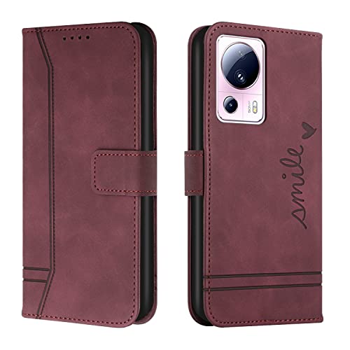 Trugox Handyhülle für Xiaomi 13 Lite 5G Hülle Klappbar Klapphülle mit Kartenfach Handytasche Handy Schutzhülle Tasche Leder Wallet Flip Case Slim Book Cover - Bordeauxrot Trugox Handyhülle für Xiaomi 13 Lite 5G Hülle Klappbar Klapphülle mit Kartenfach Handytasche Handy Schutzhülle Tasche Leder Wallet Flip Case Slim Book Cover - Bordeauxrot von Trugox