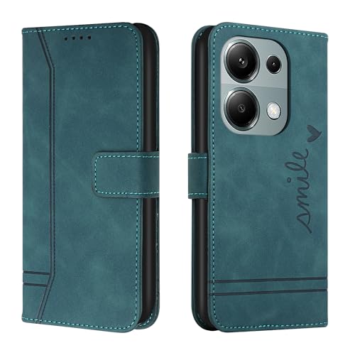 Trugox Handyhülle für Xiaomi Redmi Note 13 Pro 4G Hülle Klappbar Klapphülle mit Kartenfach Handytasche Handy Schutzhülle Tasche Leder Wallet Flip Case Slim Book Cover - Blaugrün von Trugox