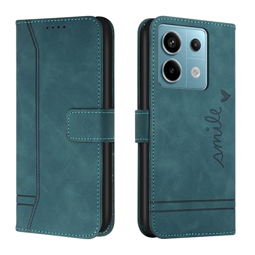 Trugox Handyhülle für Xiaomi Redmi Note 13 Pro 5G Hülle Klappbar Klapphülle mit Kartenfach Handytasche Handy Schutzhülle Tasche Leder Wallet Flip Case Slim Book Cover - Blaugrün von Trugox