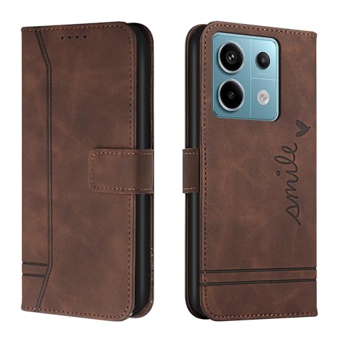 Trugox Handyhülle für Xiaomi Redmi Note 13 Pro 5G Hülle Klappbar Klapphülle mit Kartenfach Handytasche Handy Schutzhülle Tasche Leder Wallet Flip Case Slim Book Cover - Braun von Trugox