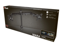 Trust GXT 1120 Mara Dual Monitor Arm, Klemme, 16 kg, 81,3 cm (32), 100 x 100 mm, Höhenverstellung, Schwarz von Trust Computer Products
