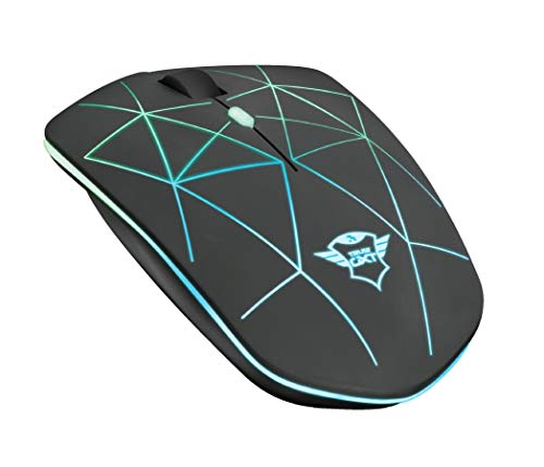 Trust Gaming GXT 117 Strike Kabellose Gaming-Maus mit Aufladbare Batterie, Spieldauer 30 Stunden, Funkmaus mit LED-Beleuchtung, 600-1400 DPI, für Rechts- und Linkshänder, PC/Laptop - Schwarz von Trust Gaming