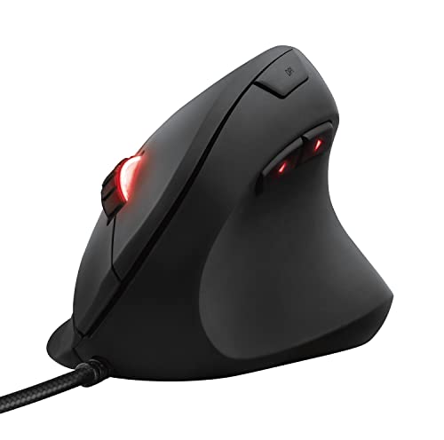 Trust Gaming GXT 144 Rexx Vertikale Gaming Maus, 10.000 DPI, 6-programmierbare Tasten, RGB LED-Beleuchtung, Ergonomisches Design Vorbeugung Gegen Mausarm/Tennisarm (RSI Syndrom) - Schwarz von Trust Gaming