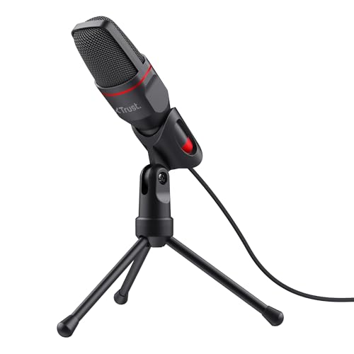 Trust Gaming GXT 212 Mico USB Mikrofon mit Ständer, 3,5 mm Stecker und USB-Adapter, 1,8 m Kabel, Plug & Play, Mikrofon PC für Computer, PS4, PS5, Streaming, Twitch, YouTube - Schwarz Trust Gaming GXT 212 Mico USB Mikrofon mit Ständer, 3,5 mm Stecker und USB-Adapter, 1,8 m Kabel, Plug & Play, Mikrofon PC für Computer, PS4, PS5, Streaming, Twitch, YouTube - Schwarz von Trust Gaming
