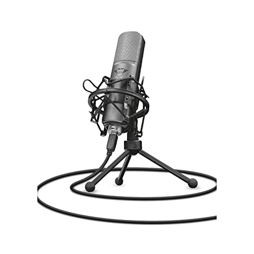 Trust Gaming GXT 242 Lance Streaming Mikrofon mit Ständer und Popfilter, Nierencharakteristik, USB Kondensatormikrofon für PC, PS4, PS5, Podcasting, Musikaufnahmen, ASMR, Twitch, YouTube - Schwarz Trust Gaming GXT 242 Lance Streaming Mikrofon mit Ständer und Popfilter, Nierencharakteristik, USB Kondensatormikrofon für PC, PS4, PS5, Podcasting, Musikaufnahmen, ASMR, Twitch, YouTube - Schwarz von Trust Gaming