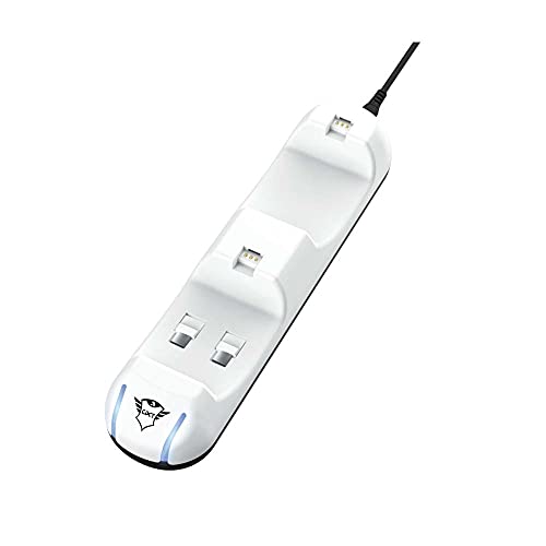 Trust Gaming GXT 251 PS5 Controller Ladegerät, Zweifach-Ladedock, Controller Ladestation Dock für DualSense Controller (Playstation 5), Weiß von Trust Gaming