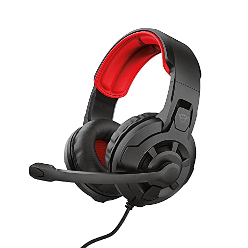 Trust Gaming GXT 411 Radius Gaming-Headset für PC, PS5, PS4, Xbox, Nintendo Switch, Mobile, Over Ear, 3.5mm Klinke, Lautstärkeregler, Einstellbaren Mikrofon - Schwarz von Trust Gaming