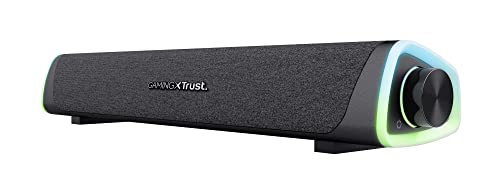 Trust Gaming GXT 620 Axon RGB Soundbar 12W, Stromversorgung über USB, 3.5mm AUX, PC Lautsprecher mit LED-Beleuchtung für Desktop-Computer, Laptop, Smartphone, Tablet, TV - Schwarz von Trust Gaming