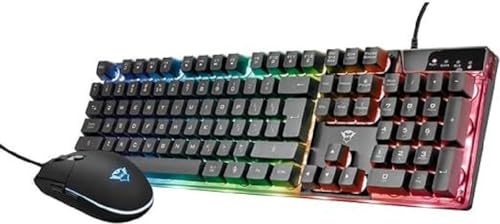 Trust Gaming GXT 838 Azor Gaming-Maus und Tastatur, italienisches Layout QWERTY, USB, Anti-Ghosting, Tastatur mit LED-Hintergrundbeleuchtung, RGB-LED, Gaming-Maus 800-3000 DPI - Schwarz von Trust Gaming