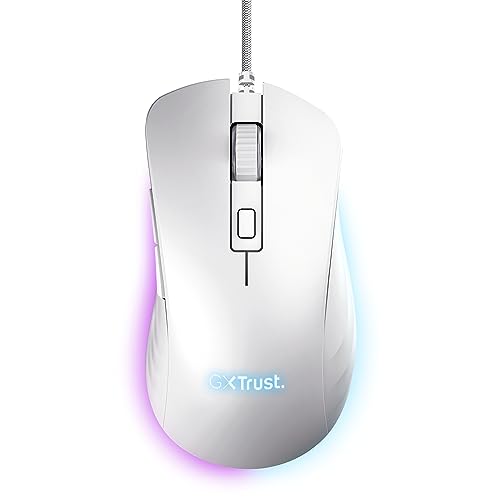 Trust Gaming GXT 924W Ybar+ Kabelgebundene Gaming Maus, 25600 DPI, 50% Recycelten Materialien, 6 Programmierbare Tasten, 25K Optischem Sensor, RGB LED-Beleuchtung, PC Maus mit Software - Weiß Trust Gaming GXT 924W Ybar+ Kabelgebundene Gaming Maus, 25600 DPI, 50% Recycelten Materialien, 6 Programmierbare Tasten, 25K Optischem Sensor, RGB LED-Beleuchtung, PC Maus mit Software - Weiß von Trust Gaming