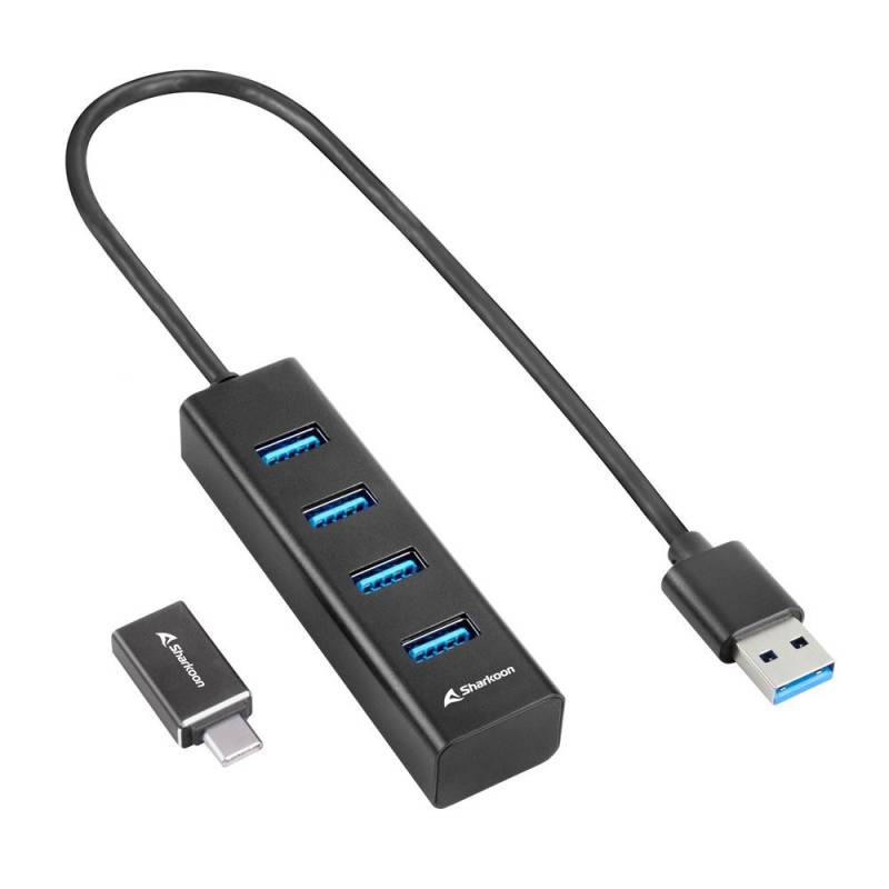 Sharkoon 4-Port USB 3.2 Gen 1 Alu Hub von Trust