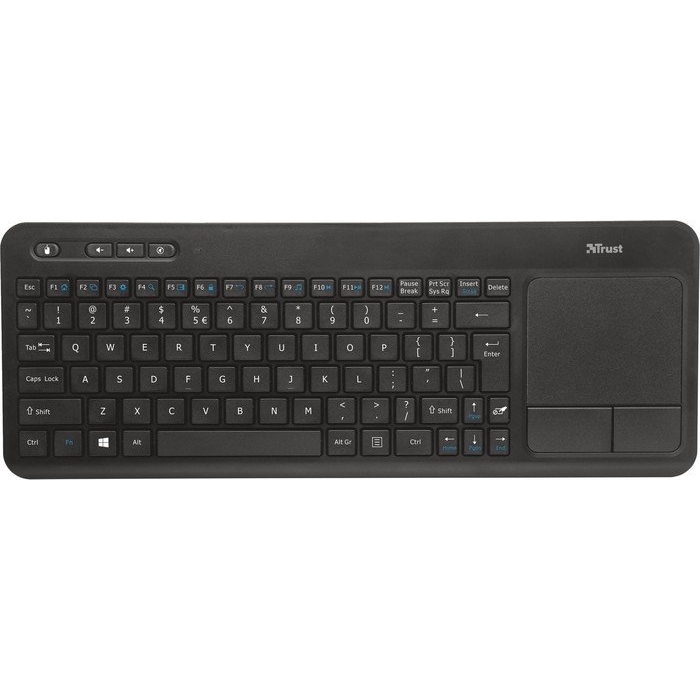 TRUST Multimedia Tastatur VEZA, kabellos, mit integriertem XL-Touchpad, für Laptop/PC, Smart-TVs oder Spielekonsole von Trust