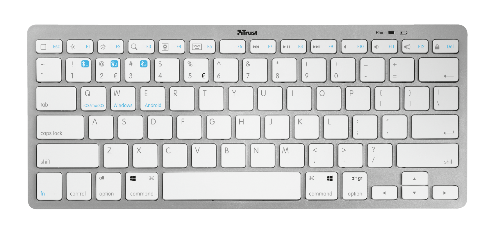 TRUST Nado, kabellose Bluetooth Tastatur, DE-Layout von Trust