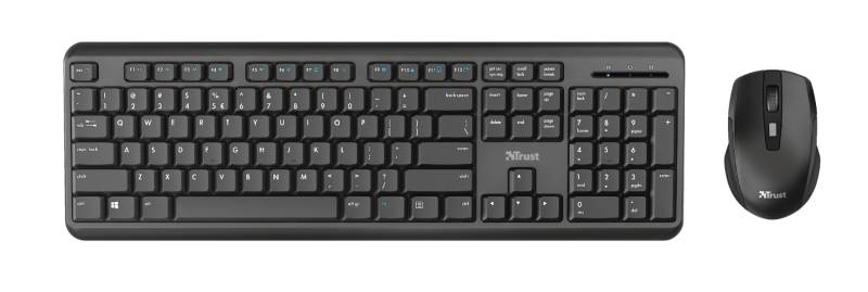 TRUST TKM-350 Tastatur und Maus Set, kabellos, Deutsches QWERTZ-Layout, Flüssigkeitsgeschützt von Trust